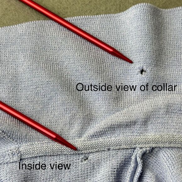 St. John Cardigan Peplum Jacket w/ Ruffle Size 10 Light Blue Periwinkle FLAW - Picture 10 of 16